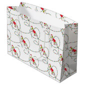 Schnürsenkel | Weihnachtslichtmuster Große Geschenktüte (Rückseite Schrägansicht)