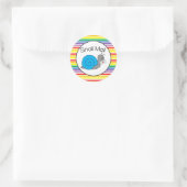 Schnürsticker - Regenbogenstreifen!! Runder Aufkleber (Tasche)