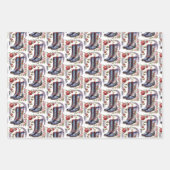 Schnürstiefel und Schmetterlingsblume Geschenkpapier Set (Vorderseite 3)