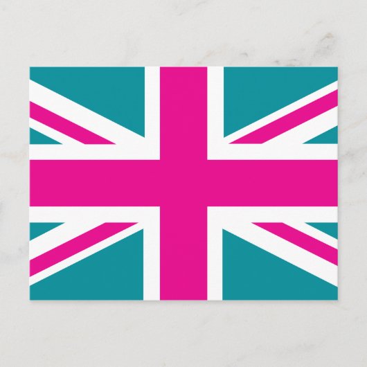 Schock Pink Union Jack British(UK) Flag Postkarte (Vorderseite)