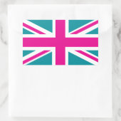 Schock Pink Union Jack British(UK) Flag Rechteckiger Aufkleber (Tasche)