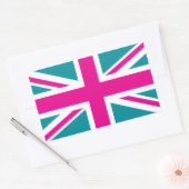 Schock Pink Union Jack British(UK) Flag Rechteckiger Aufkleber (Umschlag)