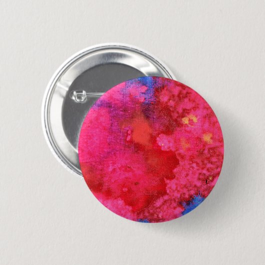 Schockende Neon Pink Abstrakt Button (Vorne & Hinten)