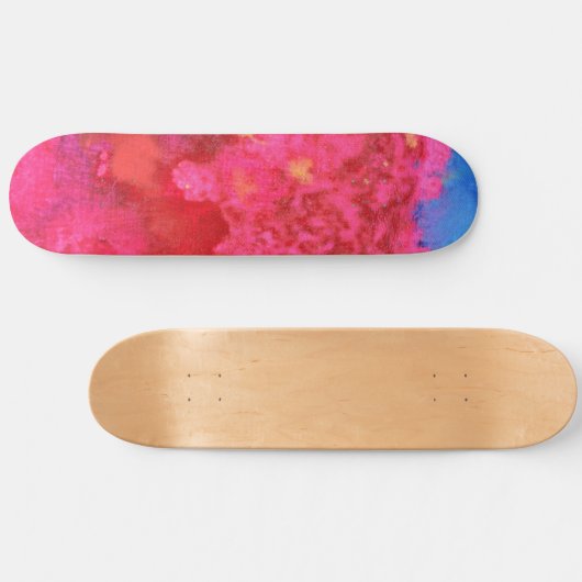 Schockende Neon Pink Skater Girl Skateboard (Horizontal)