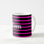 Schockende rosa und schwarze Streifen Kaffeetasse (VorderseiteRechts)