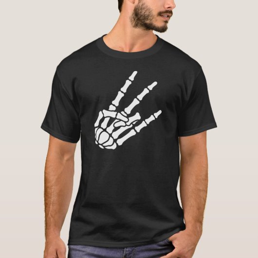 Schocker-Skelett-Hand T-Shirt (Vorderseite)