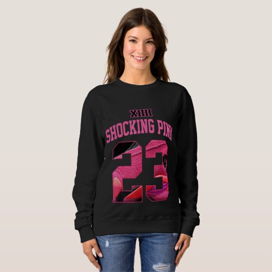 Schockierend Rosa 14er T-Shirt Nummer 23 Tropfen S Sweatshirt (Vorne ganz)
