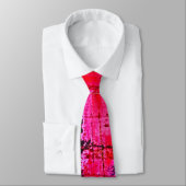 Schockierende Hot Neon Pink Crimson modern abstrak Krawatte (Gebunden)