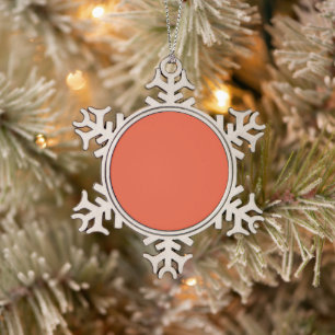 schockierende Orange Schneeflocken Zinn-Ornament