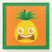 Schockierender Ananas-Untersetzer Glasuntersetzer (Vorderseite)