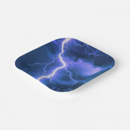 schockierender Blitzschlag Pappteller