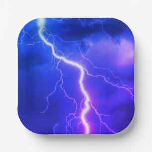 schockierender Blitzschlag Pappteller