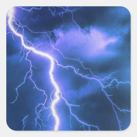 schockierender Blitzschlag Quadratischer Aufkleber (Vorderseite)