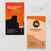 Schockierender Leuchtorange-Farben-Anstreicher Visitenkarte (Vorne/Hinten)