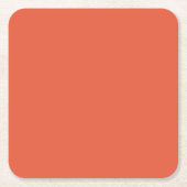 schockierender Orange Square Paper Untersetzer (Vorderseite)