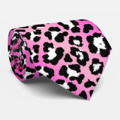 schockierender rosa Leopard Print 80er Inspiriert Krawatte (Gerollt)