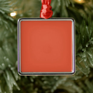 Schockierendes Orange Quadrat Ornament Aus Metall
