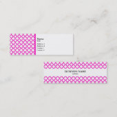 schockierendes rosa Quatrefolienmuster Mini Visitenkarte (Vorne/Hinten)