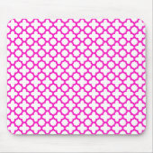 schockierendes rosa Quatrefolienmuster Mousepad (Vorne)