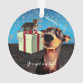 Schockierte Doberman Weihnachten Ornament (Rückseite)