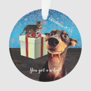 Schockierte Doberman Weihnachten Ornament