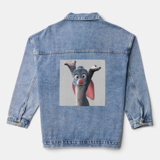 Schockierte Hasen-Cartoon-Kunst Jeansjacke (Rückseite)