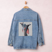 Schockierte Hasen-Cartoon-Kunst Jeansjacke (Hangar)
