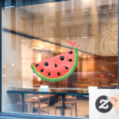 Schockierte Kawaii Watermelon Fensteraufkleber (Café-Fenster)