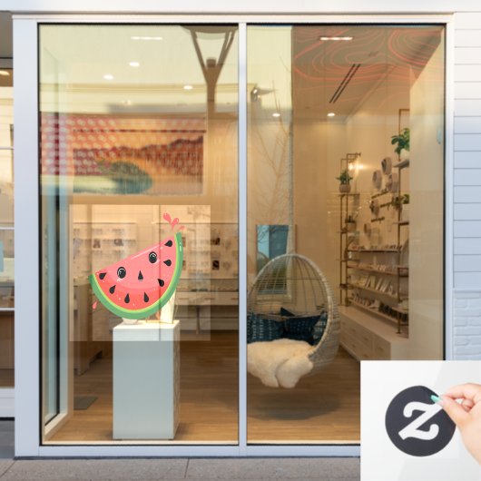 Schockierte Kawaii Watermelon Fensteraufkleber (Schaufenster)