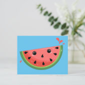 Schockierte Kawaii Watermelon Postkarte (Stehend Vorderseite)