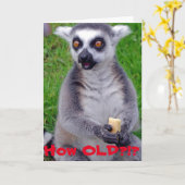 Schockierte Lemur Geburtstagskarte Karte (Gelbe Blume)