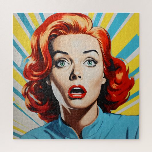 Schockierte weibliche Pop Kunst Puzzle (Vertikal)