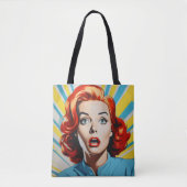 Schockierte weibliche Pop Kunst Tasche (Vorderseite)