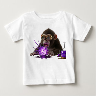 Schockierter Affe-Wissenschaftler mit explodierend Baby T-shirt