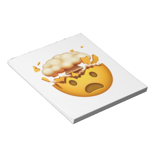 Schockiertes Gesicht mit explodierendem Kopf - Emo Notizblock (angewinkelt)