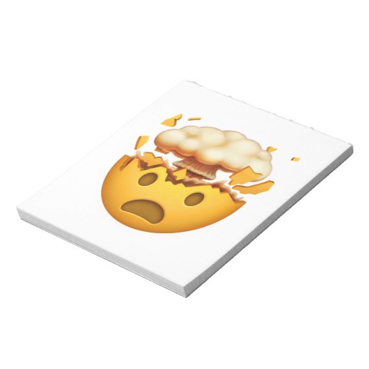 Schockiertes Gesicht mit explodierendem Kopf - Emo Notizblock (Rotiert)