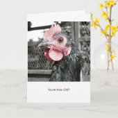 Schockiertes Hühnchen - Funny Hen Birthday Card Karte (Gelbe Blume)
