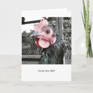 Schockiertes Hühnchen - Funny Hen Birthday Card Karte