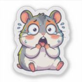 Schockiertes Kawaii-Hamster-Sticker Aufkleber (Vorderseite)
