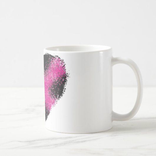 Schockrosa auf schwarzem Glitzer-Punktkreuz Kaffeetasse (Rechts)