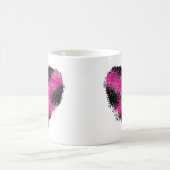 Schockrosa auf schwarzem Glitzer-Punktkreuz Kaffeetasse (Mittel)