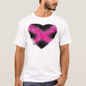 Schockrosa auf schwarzem Glitzer-Punktkreuz T-Shirt (Vorderseite)
