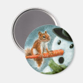Schockschneeeichhörnchen Magnet (Vorderseite/Rückseite)