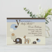 Schocktier-Baby-Dusche Einladung (Stehend Vorderseite)