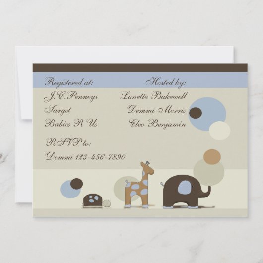 Schocktier-Baby-Dusche Einladung (Rückseite)