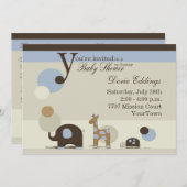 Schocktier-Baby-Dusche Einladung (Vorne/Hinten)