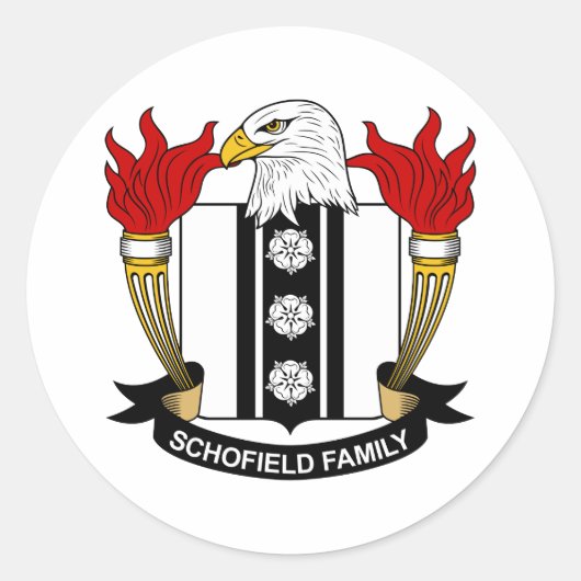 Schofield Familienwappen Runder Aufkleber (Vorderseite)