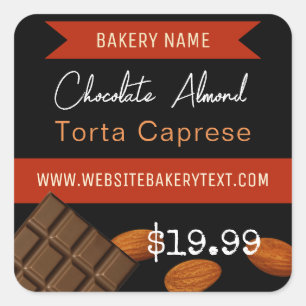 Schokolade Almond Torta Caprese Square Sticker