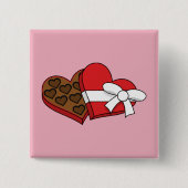 Schokolade am Valentinstag Button (Vorderseite)