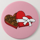 Schokolade am Valentinstag Button (Vorderseite)